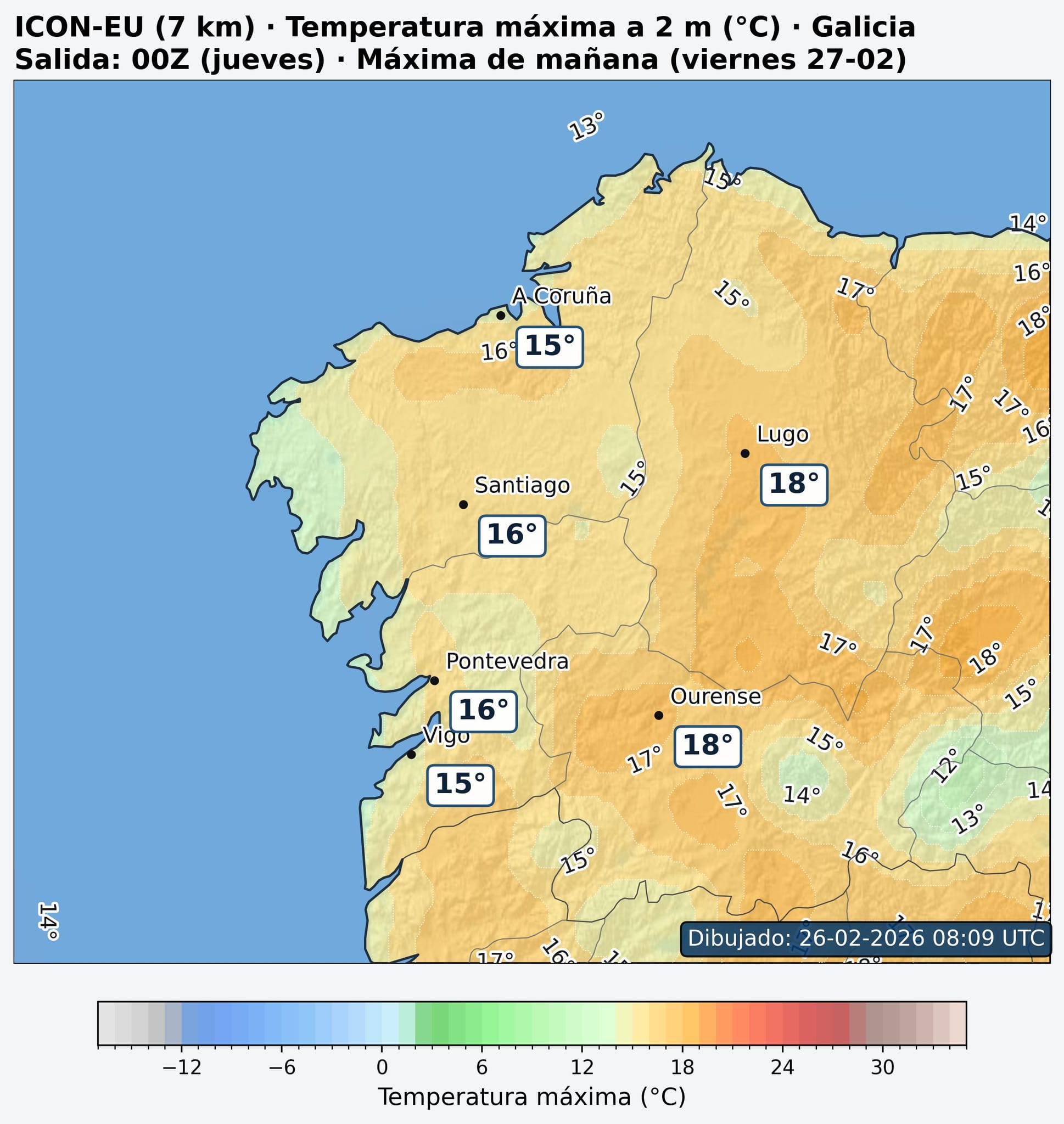 Temperaturas Galicia 