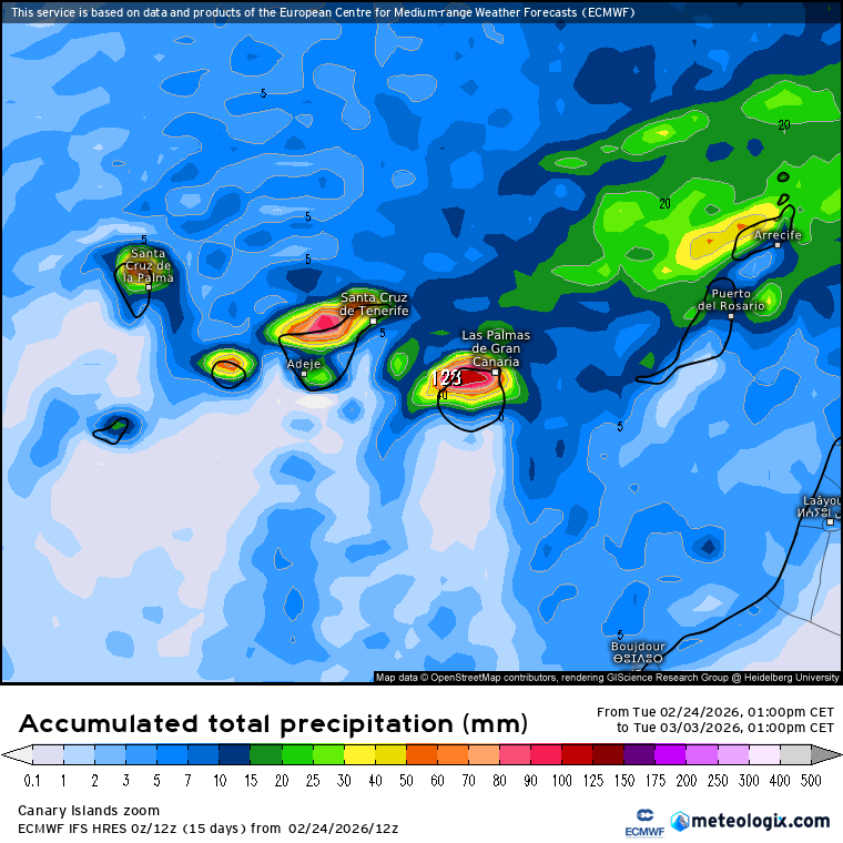 ECMWF lluvias Canarias