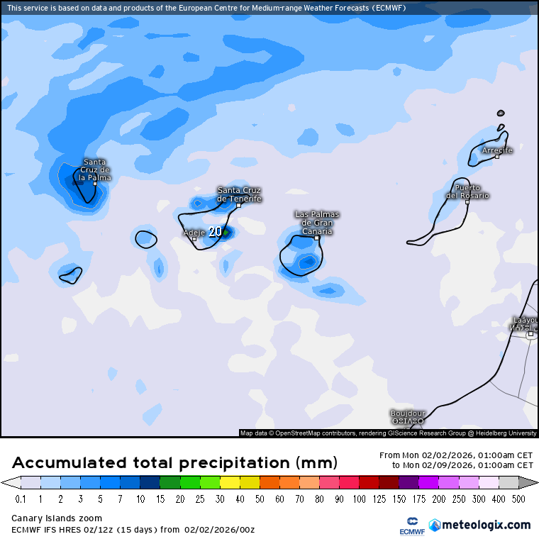 ECMWF lluvias Canarias