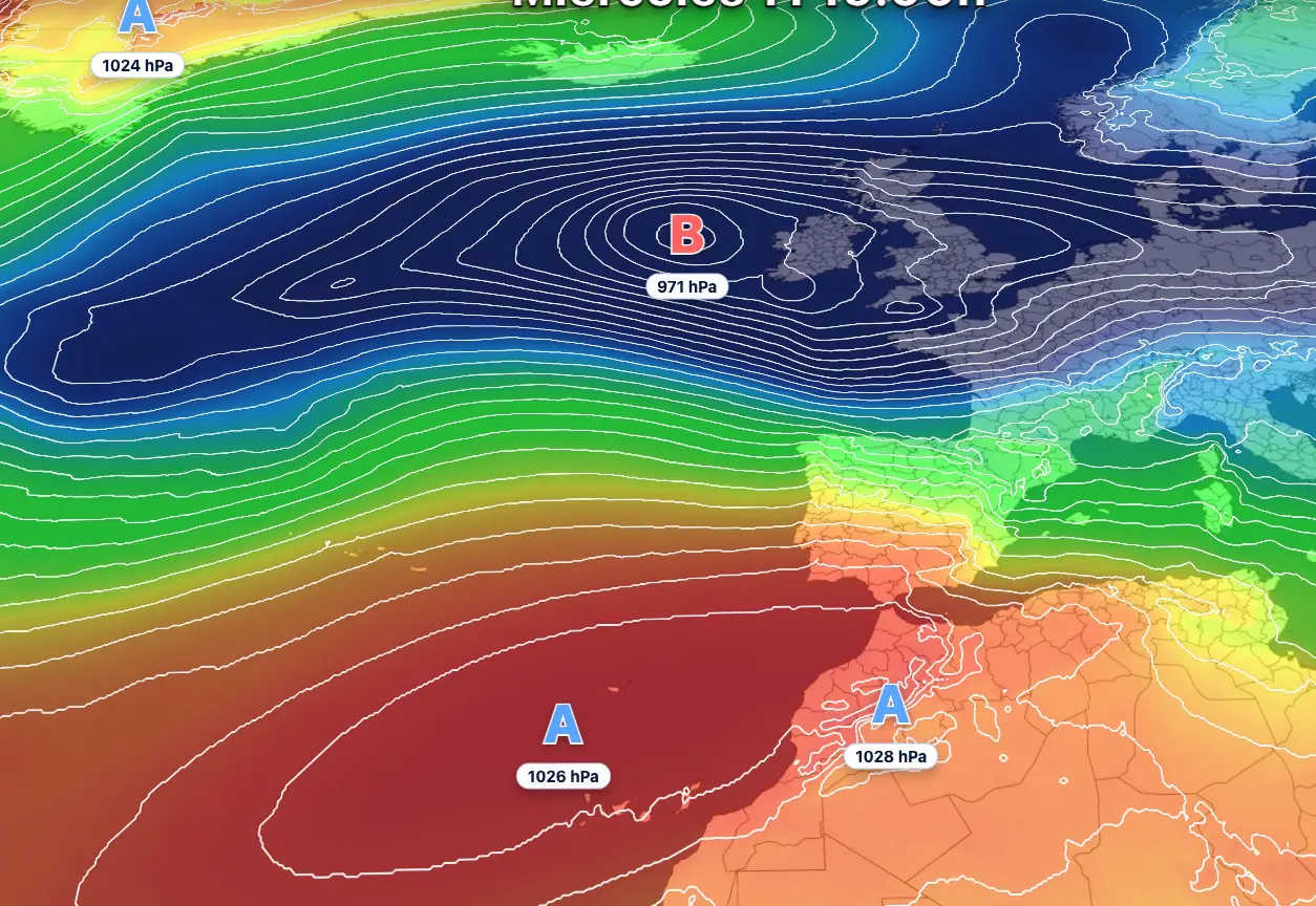 Mapa de presi&oacute;n en superficie