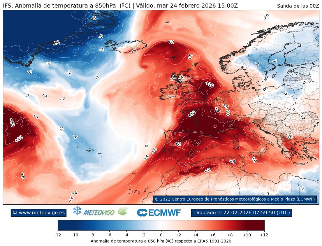 Mapa de anonalias térmicas