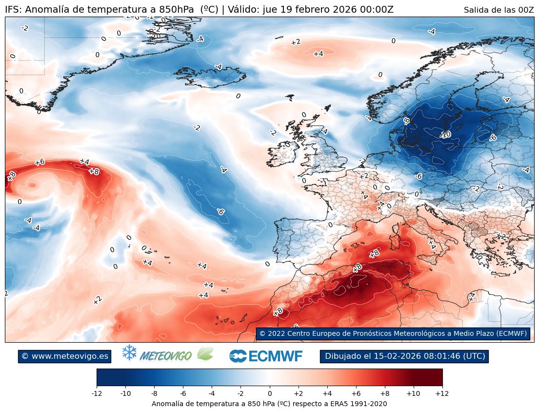 Mapa anonalias térmicas