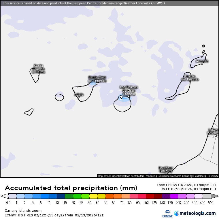 ECMWF lluvias Canarias