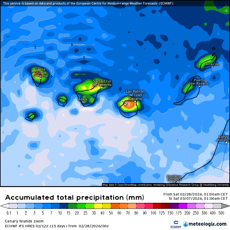 ECMWF lluvias Canarias 