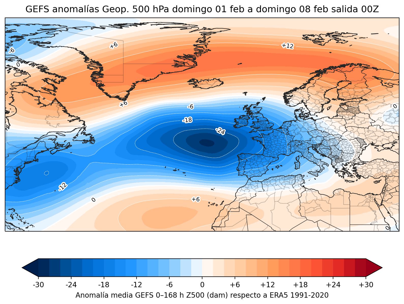 Geopotencial anomal&iacute;as 