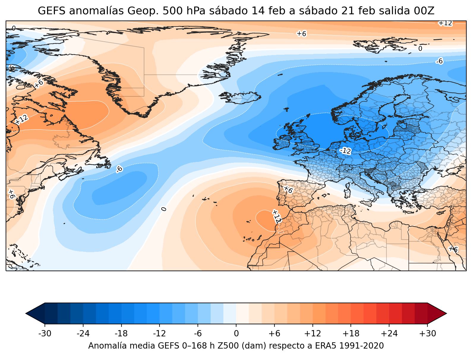 GFS geopotencial anonalias 