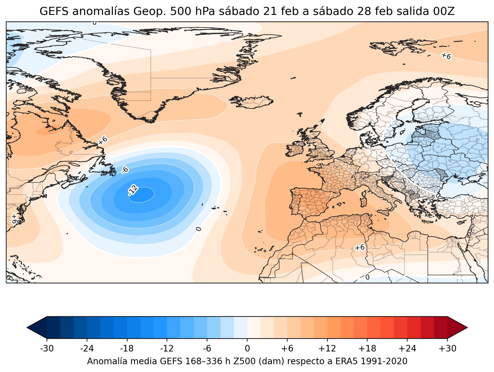 GFS geopotencial anonalias 