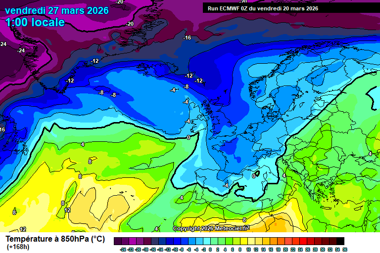 Temperaturas a 850 hPa