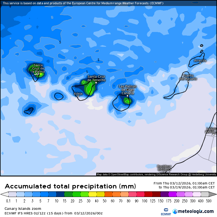 ECMWF lluvias Canarias