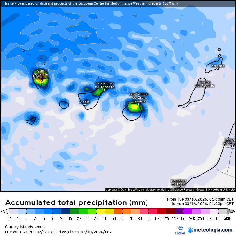 ECMWF lluvias Canarias