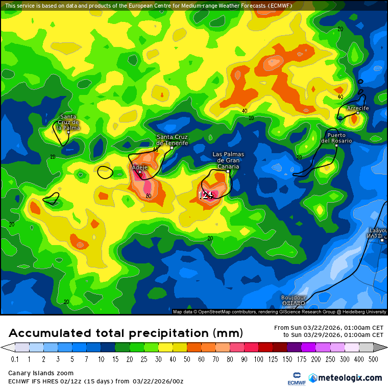 ECMWF lluvias Canarias