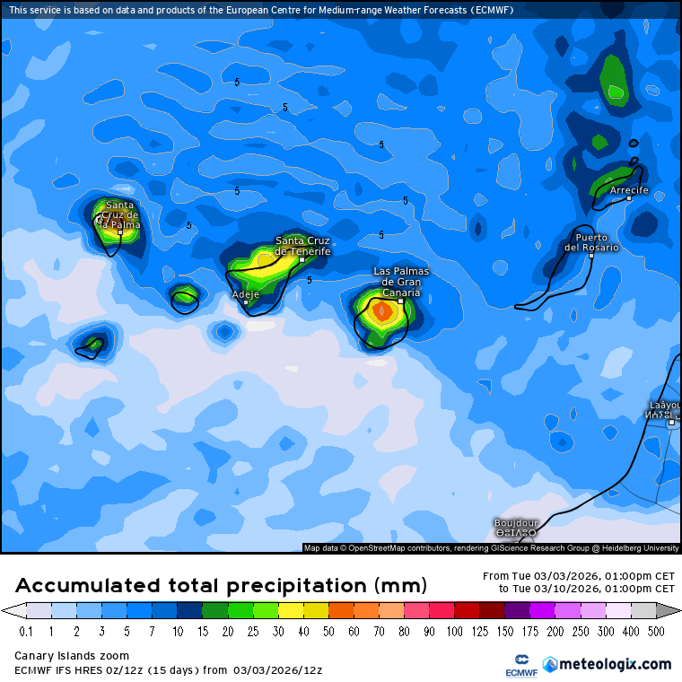ECMWF lluvias Canarias