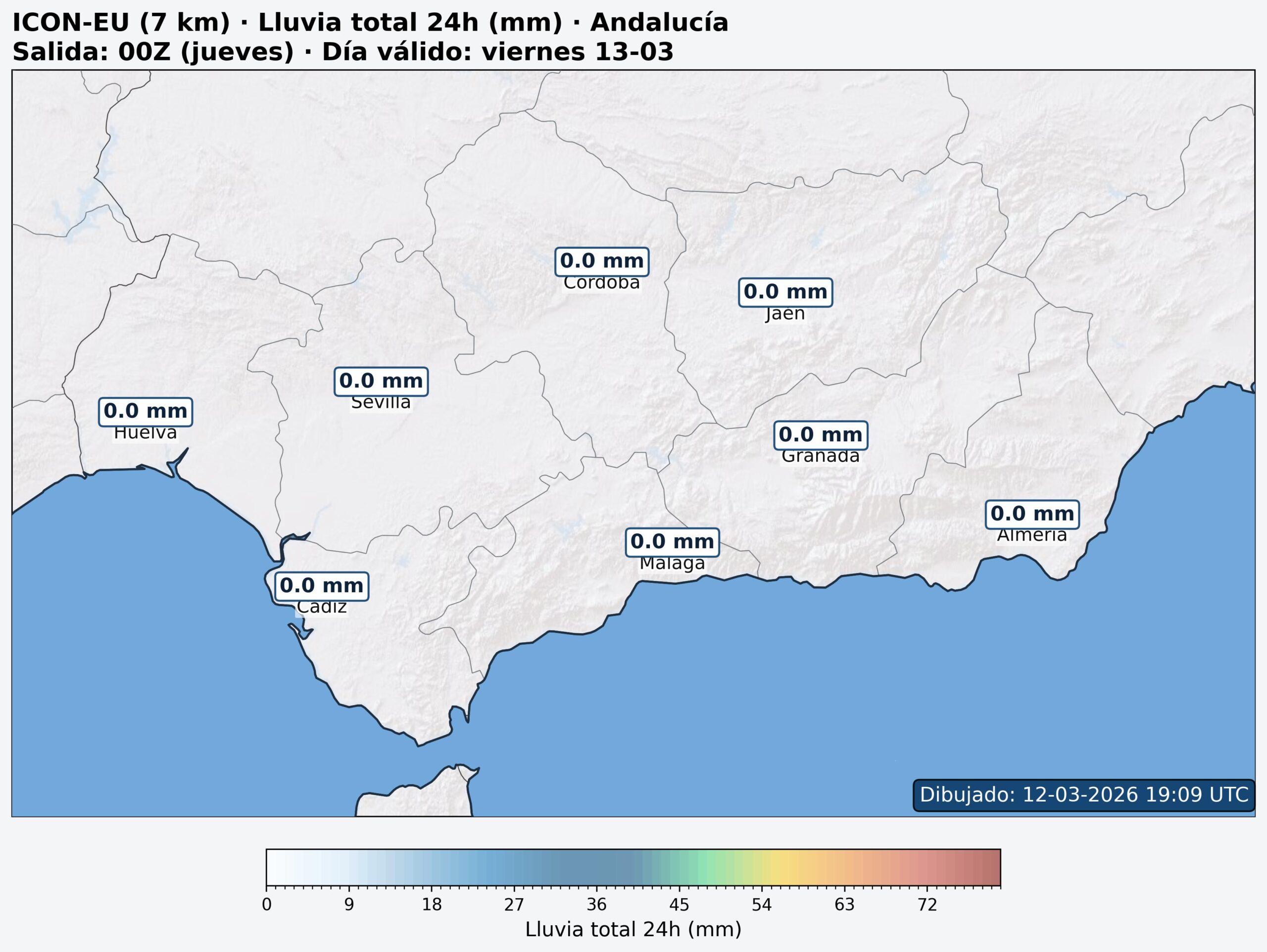 Lluvia 24h Andaluc&iacute;a