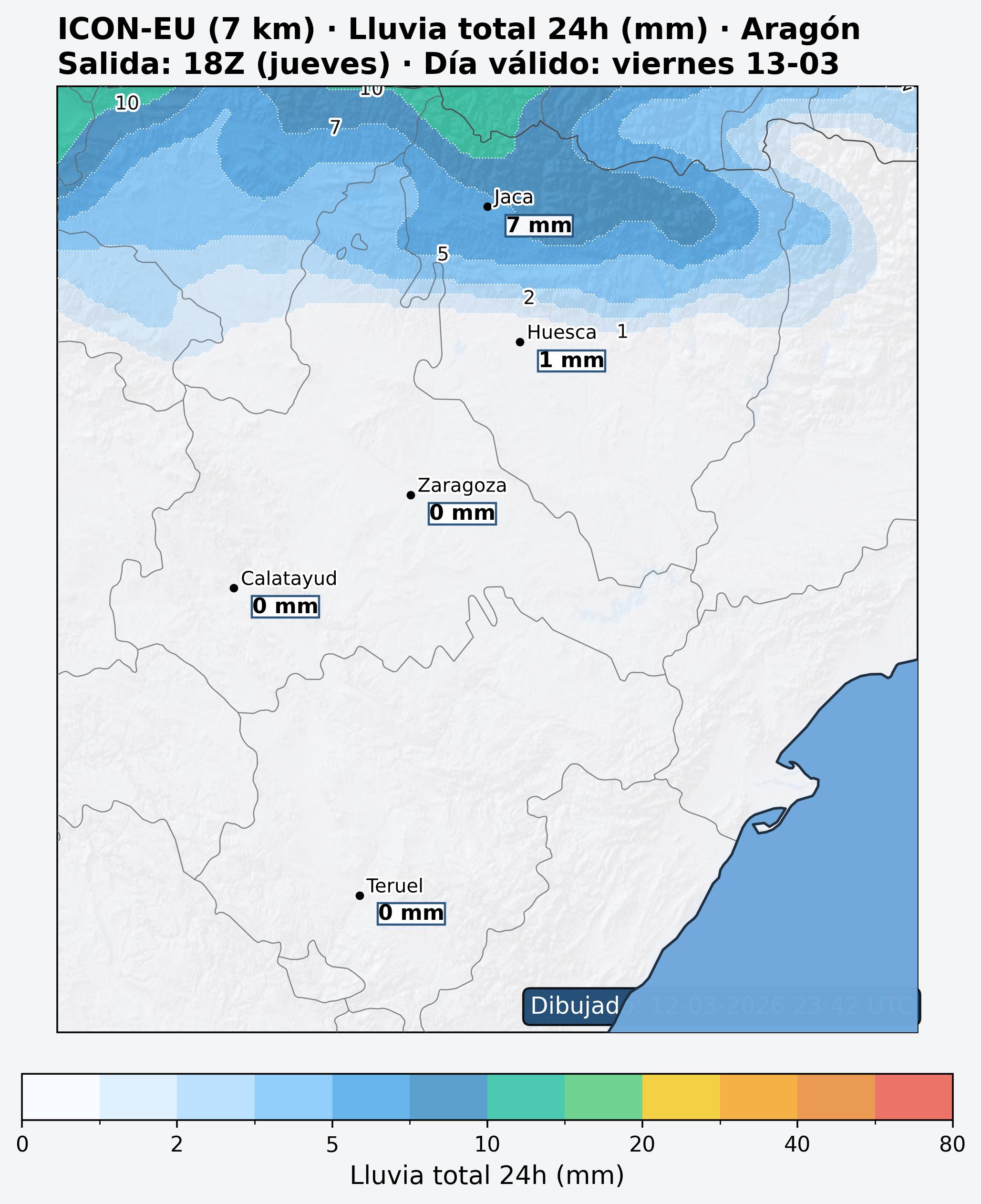 Lluvia 24h ma&ntilde;ana Arag&oacute;n