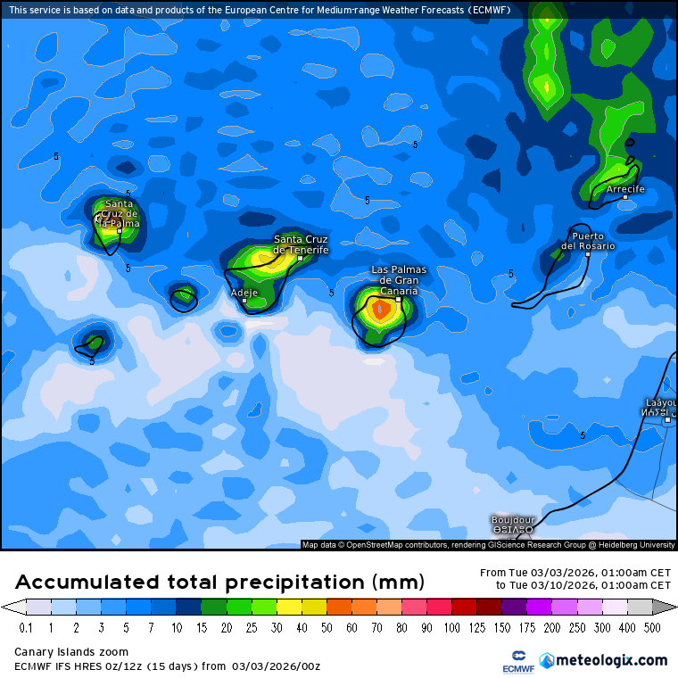 ECMWF lluvias Canarias 