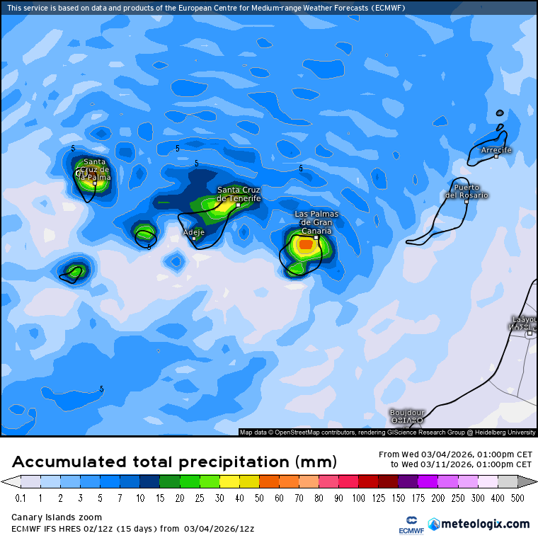 ECMWF lluvias Canarias 