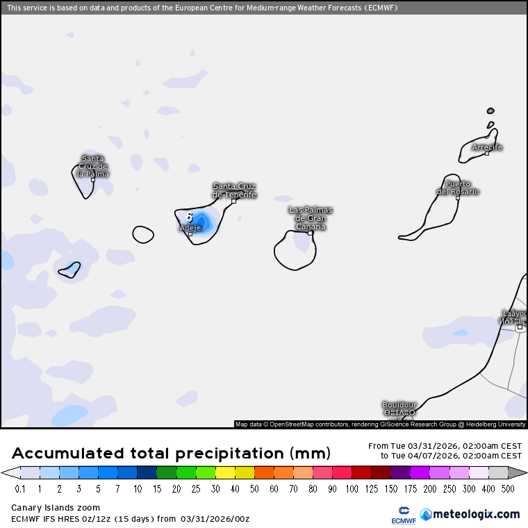 ECMWF lluvias Canarias 