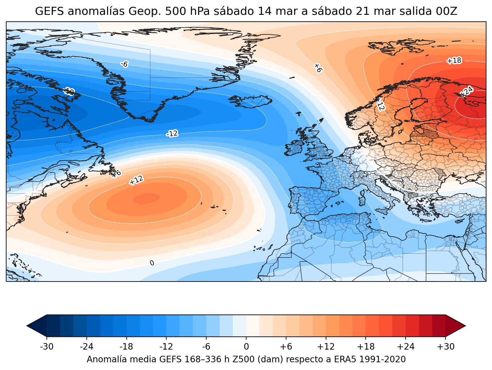 GFS geopotencial anonalias 