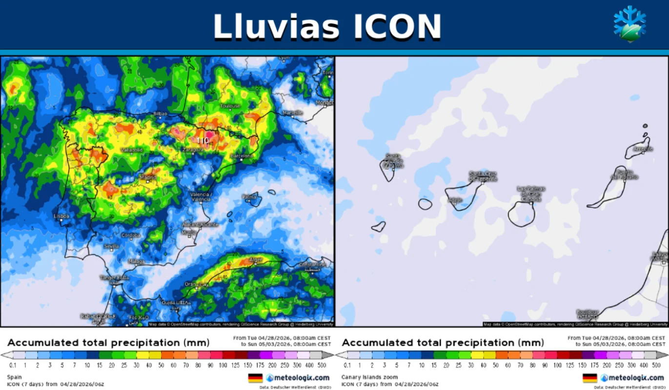 Mapas de lluvias