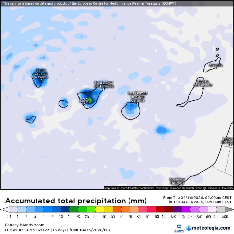 ECMWF lluvias Canarias