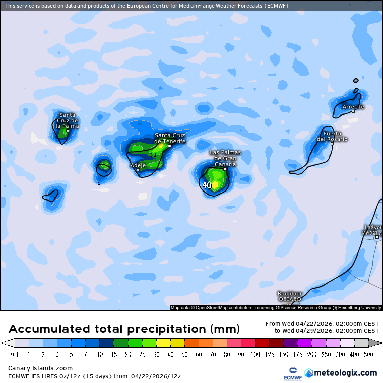 ECMWF lluvias Canarias