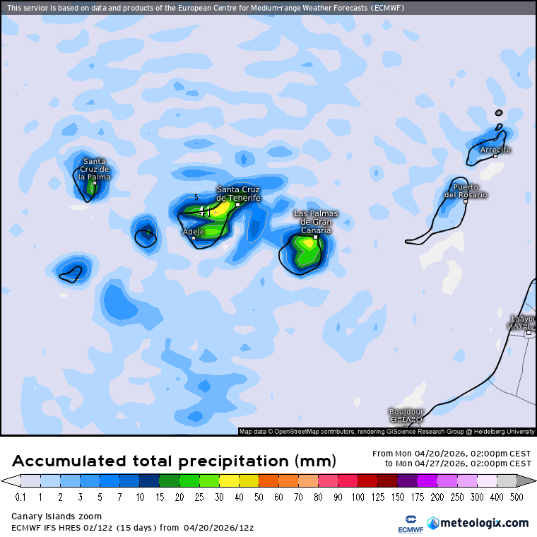 ECMWF lluvias Canarias