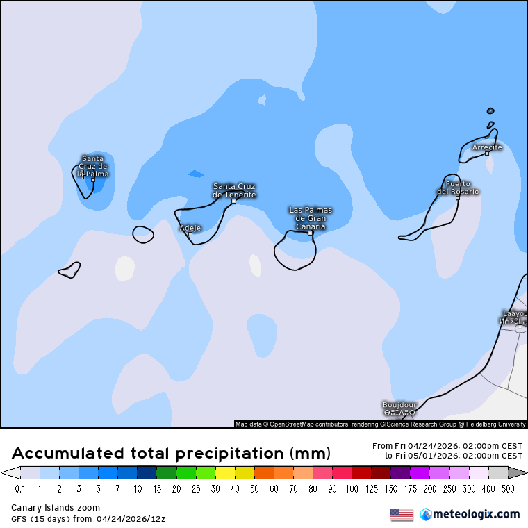 GFS lluvias Canarias