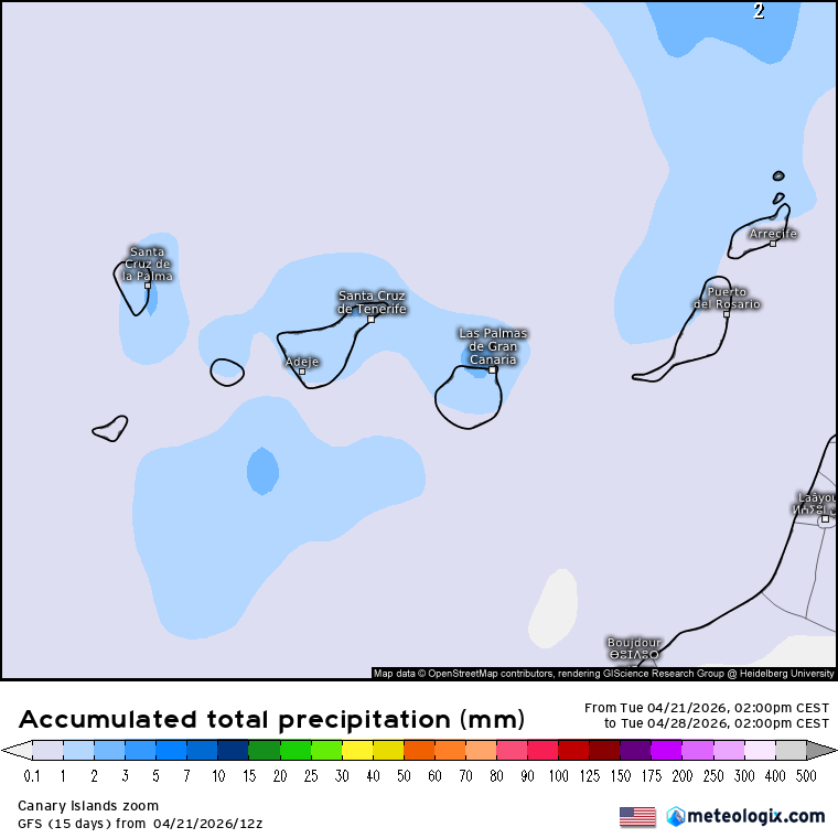 GFS lluvias Canarias