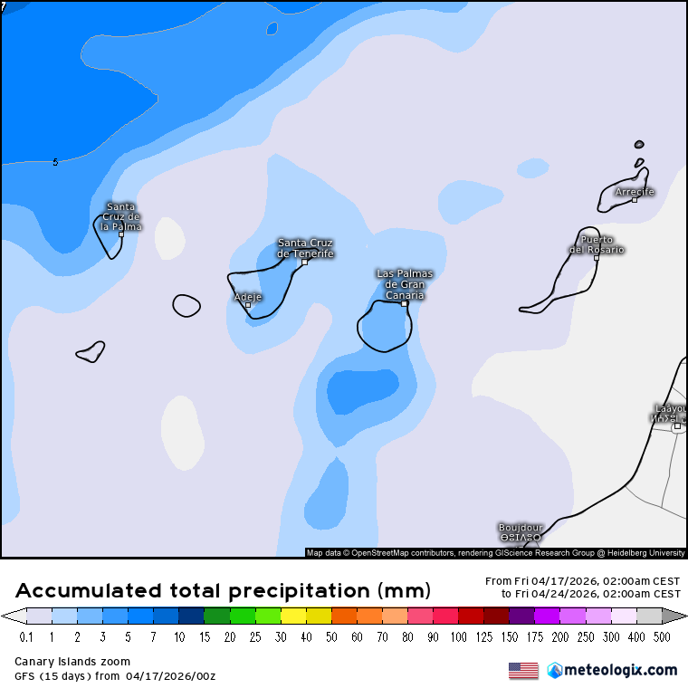GFS lluvias Canarias