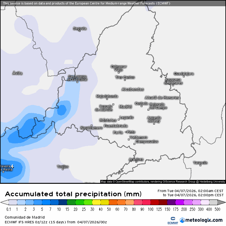 Lluvias Comunidad de Madrid