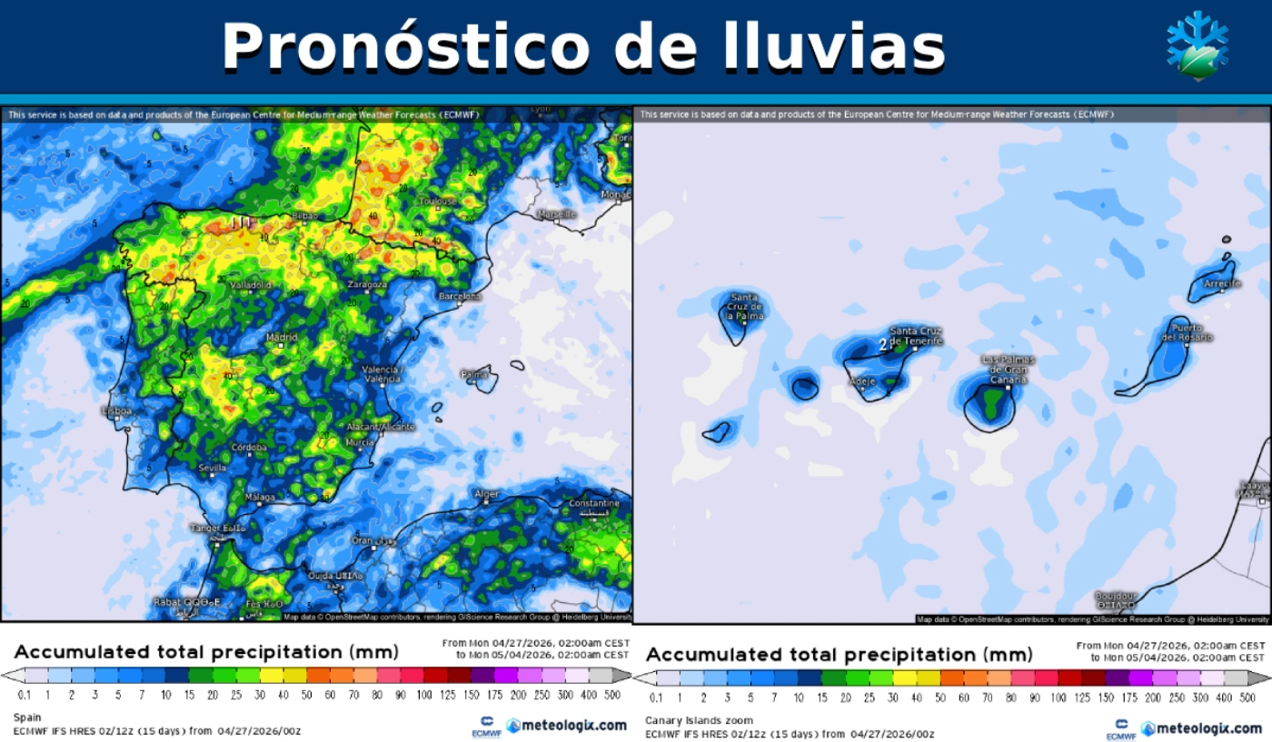 Mapas de lluvias