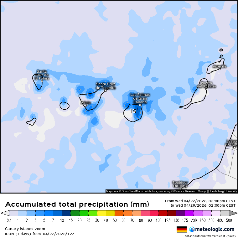 ECMWF lluvias Canarias