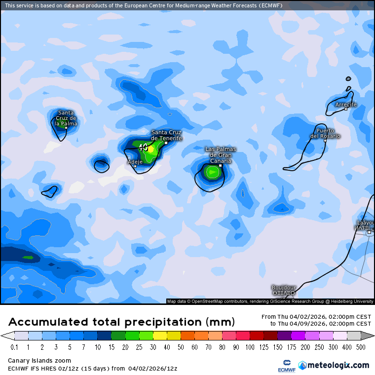 ECMWF lluvias Canarias 