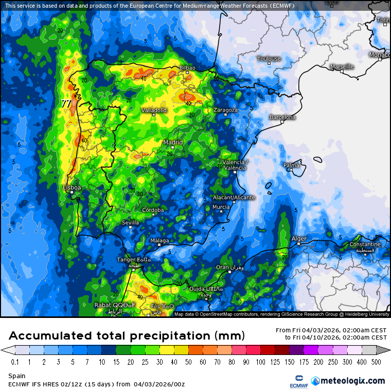 ECMWF lluvias 