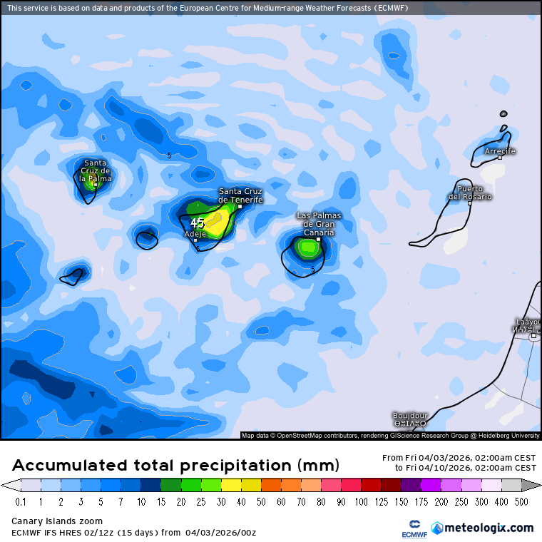 ECMWF lluvias Canarias 