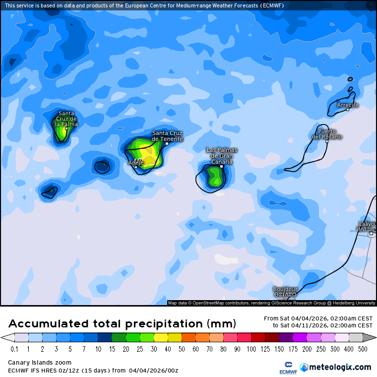 ECMWF lluvias Canarias 