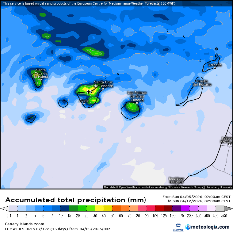 ECMWF lluvias Canarias 