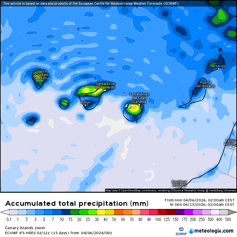 ECMWF lluvias Canarias 