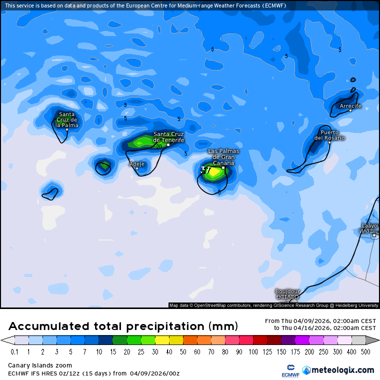 ECMWF lluvias Canarias 