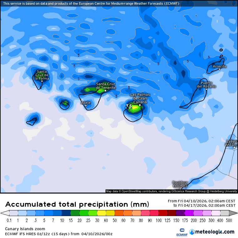 ECMWF lluvias Canarias 