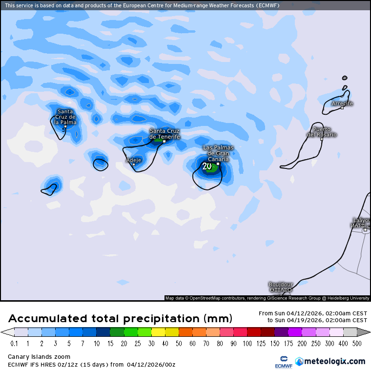 ECMWF lluvias Canarias 