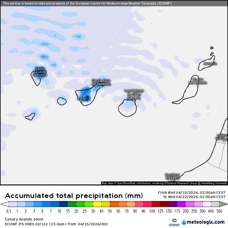 ECMWF lluvias Canarias 