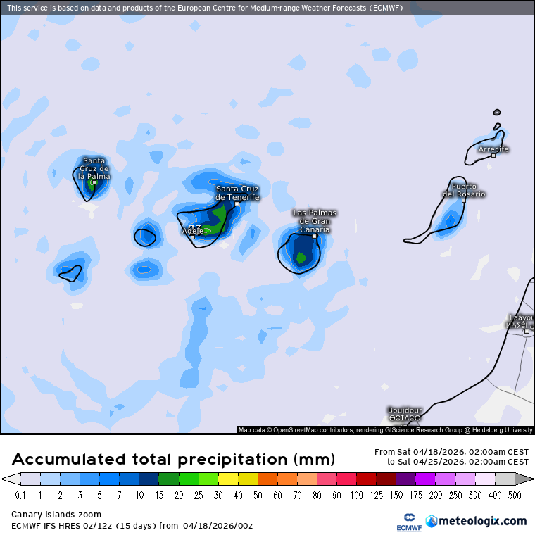 ECMWF lluvias Canarias 