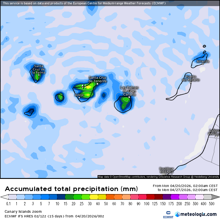 ECMWF lluvias Canarias 