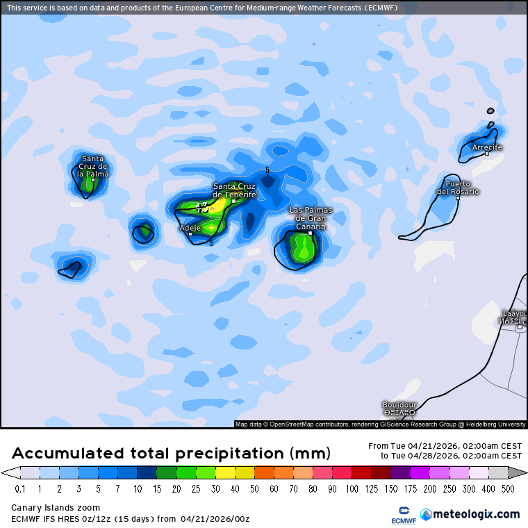 ECMWF lluvias Canarias 