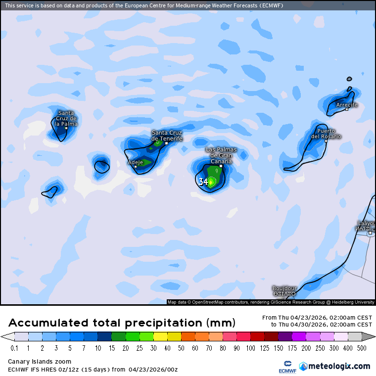 ECMWF lluvias Canarias 
