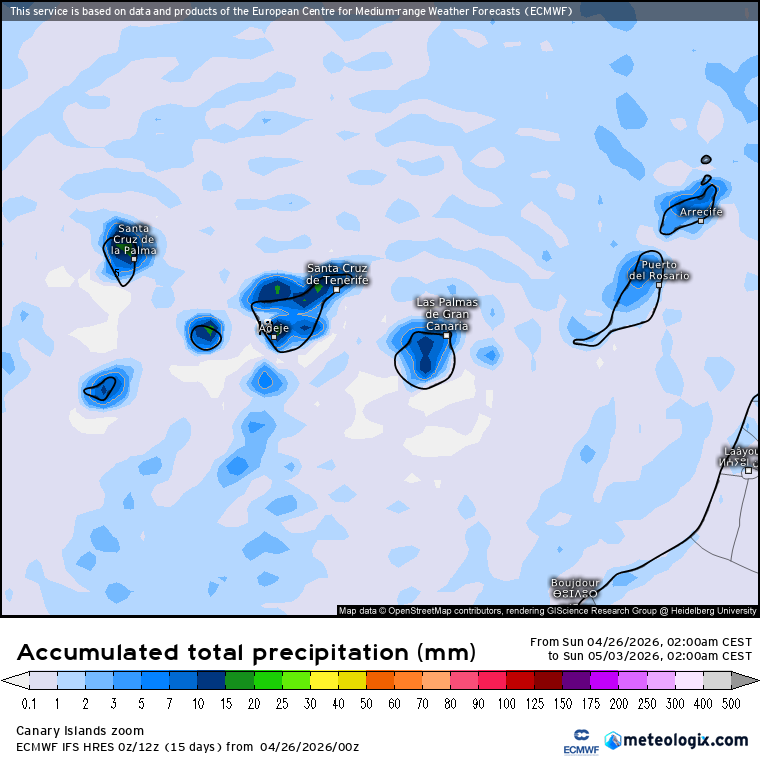 ECMWF lluvias Canarias 