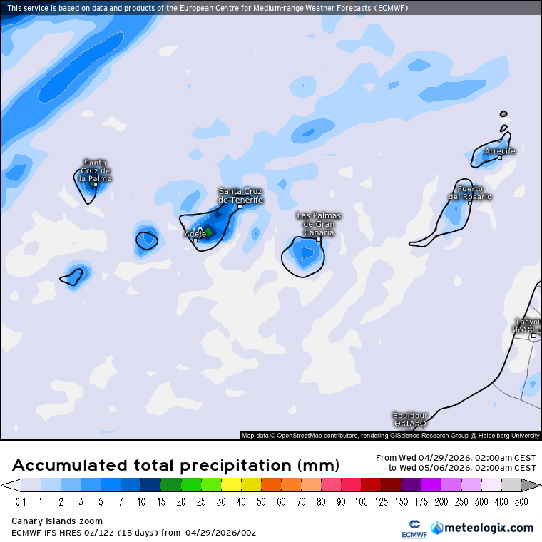 ECMWF lluvias Canarias