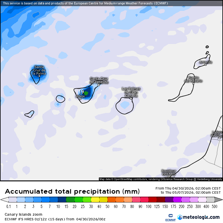 ECMWF lluvias Canarias 
