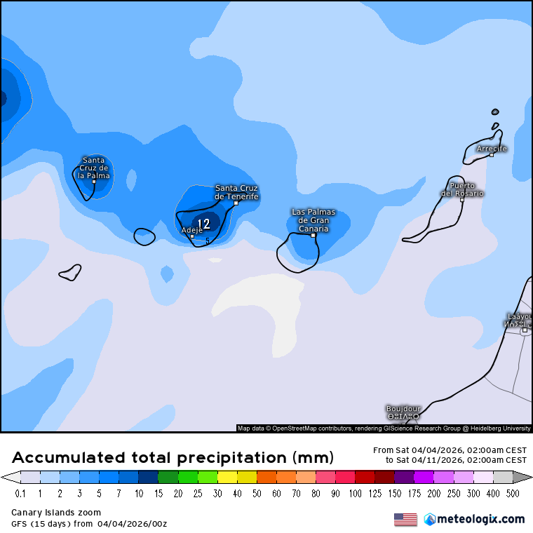 GFS lluvias Canarias 
